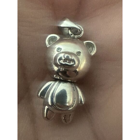 950 Solid Platinum Moveable Bear Pendant 6.45 Gr - Picture 1 of 9